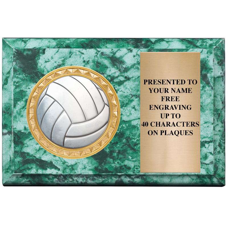 6" X 4" GREEN MBL INSERT PLQ