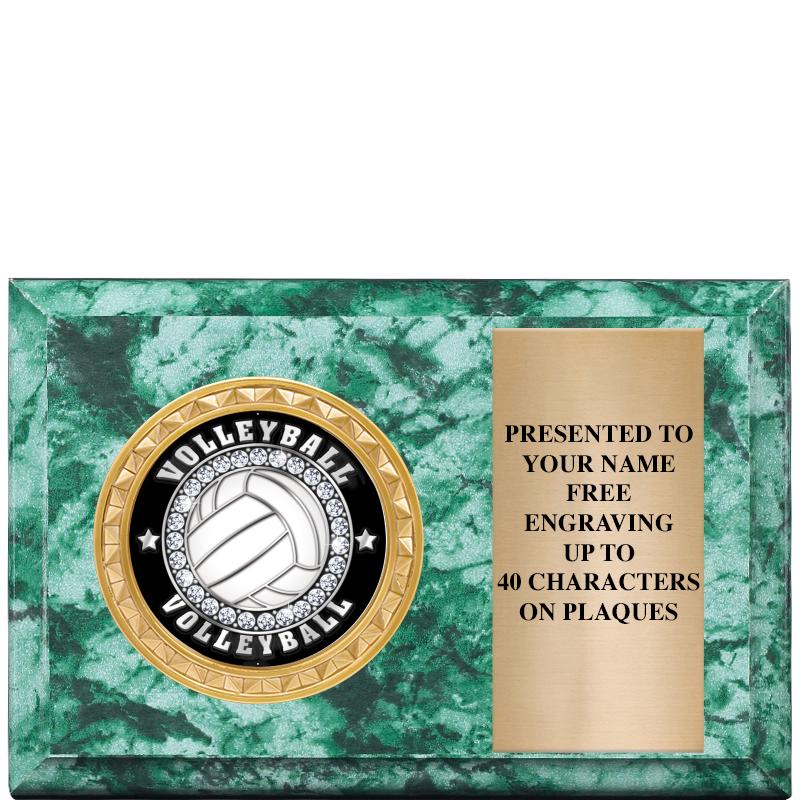 6" X 4" GREEN MBL INSERT PLQ