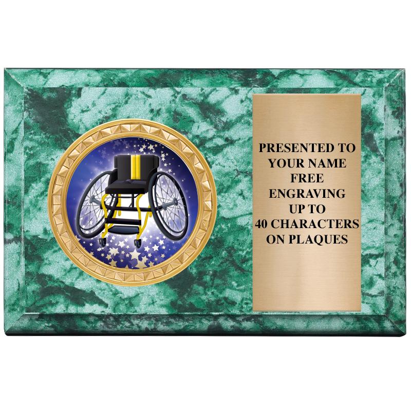 6" X 4" GREEN MBL INSERT PLQ