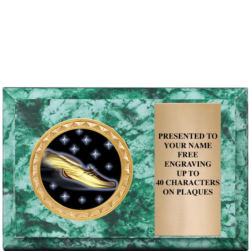 6" X 4" GREEN MBL INSERT PLQ