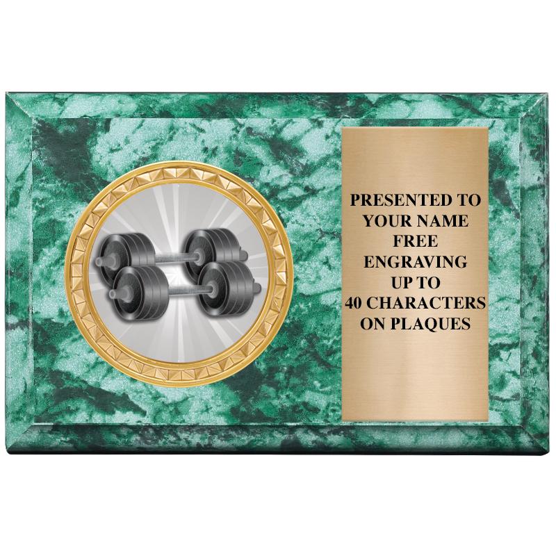 6" X 4" GREEN MBL INSERT PLQ