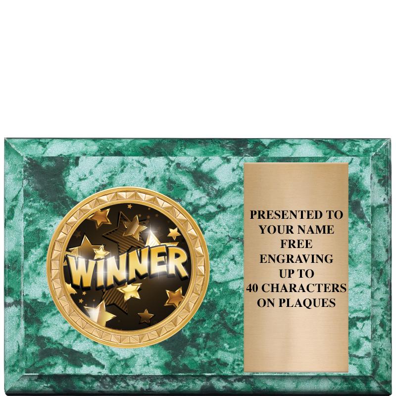 6" X 4" GREEN MBL INSERT PLQ