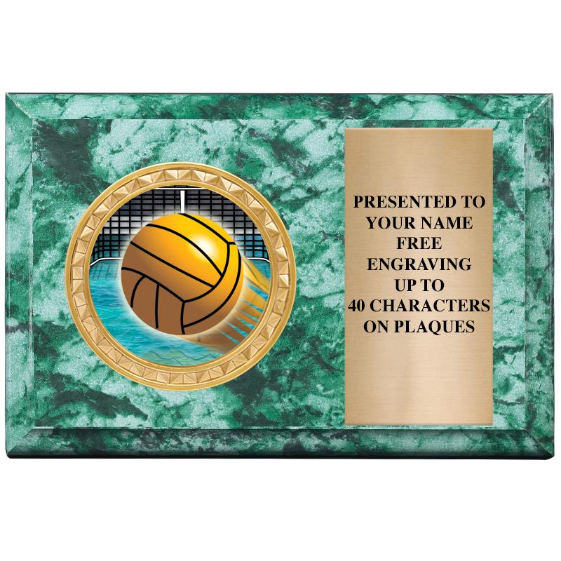 6" X 4" GREEN MBL INSERT PLQ