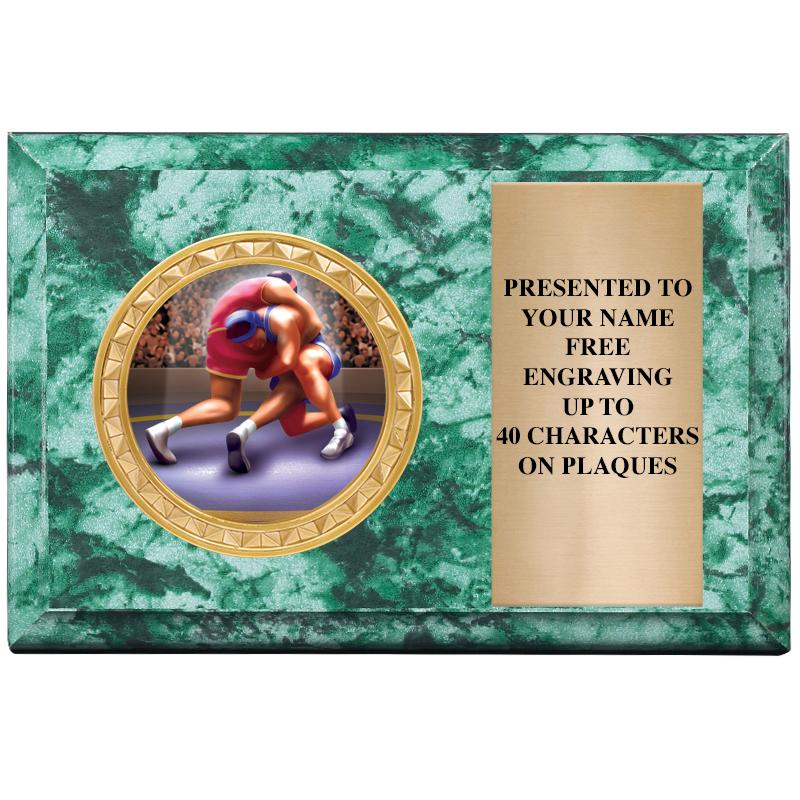 6" X 4" GREEN MBL INSERT PLQ