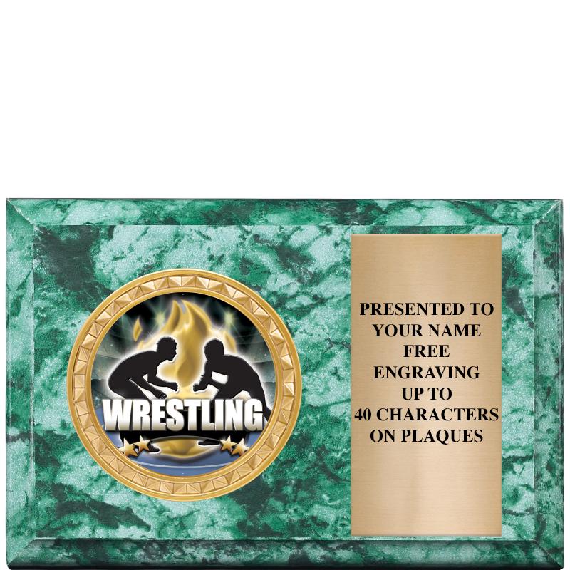 6" X 4" GREEN MBL INSERT PLQ