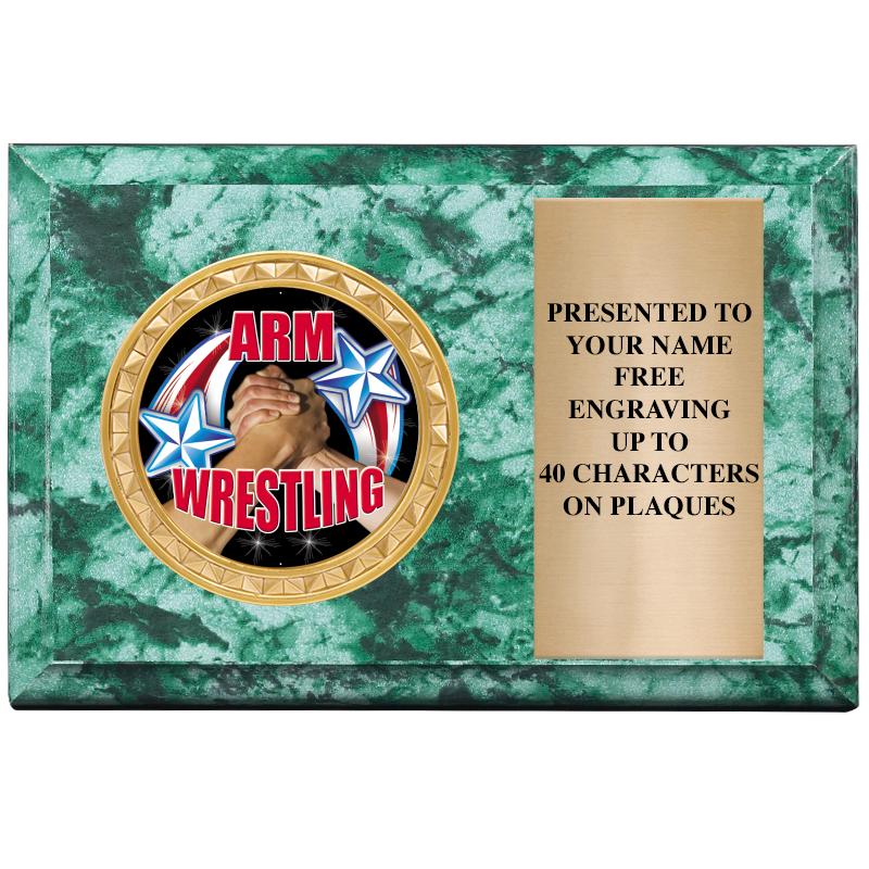 6" X 4" GREEN MBL INSERT PLQ