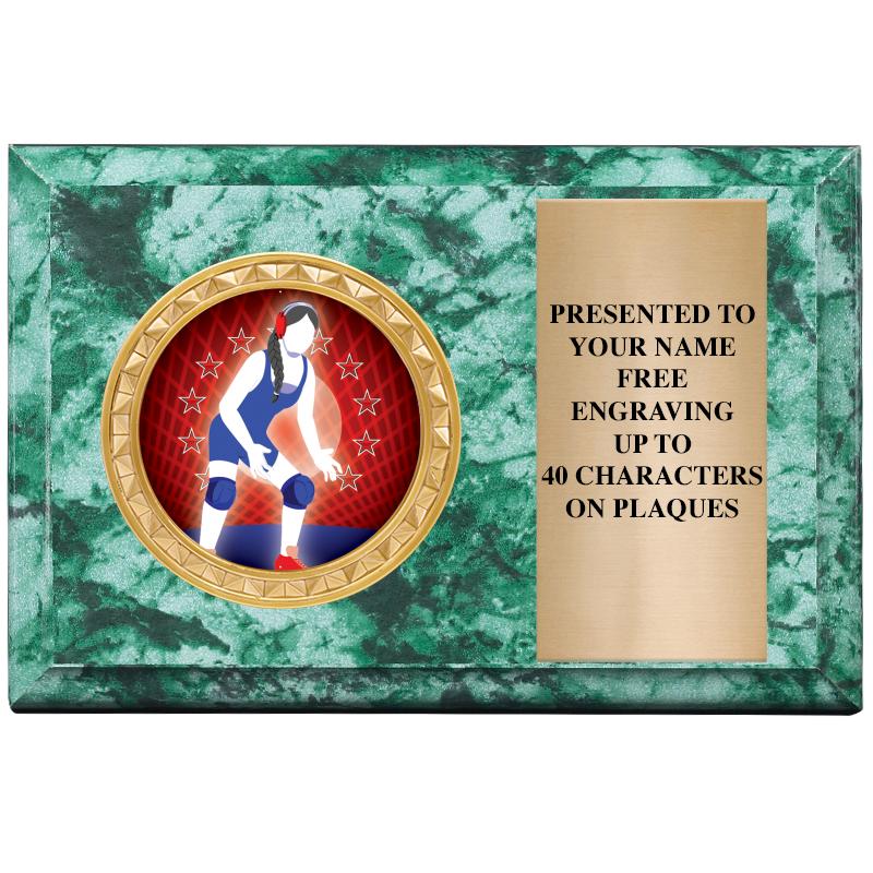 6" X 4" GREEN MBL INSERT PLQ