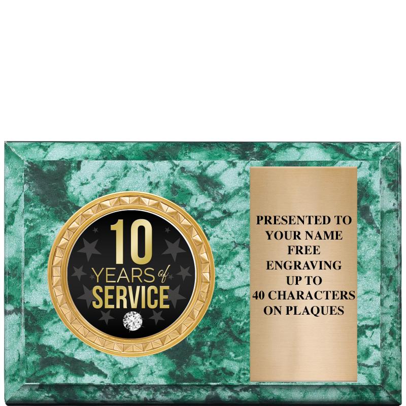 6" X 4" GREEN MBL INSERT PLQ