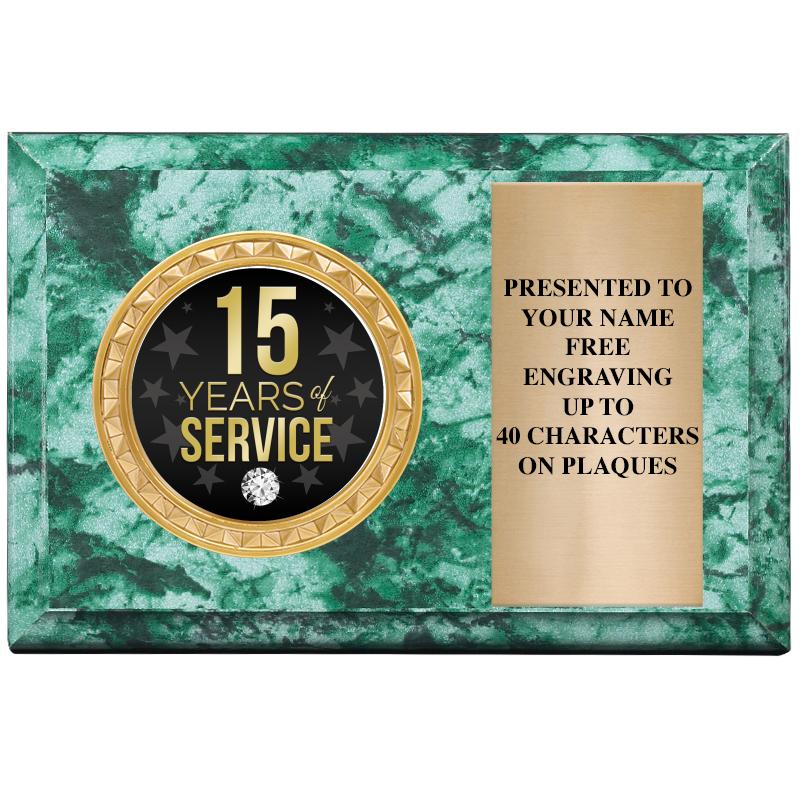 6" X 4" GREEN MBL INSERT PLQ