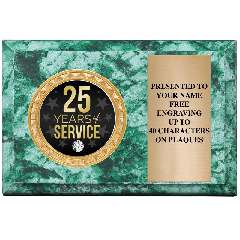 6" X 4" GREEN MBL INSERT PLQ