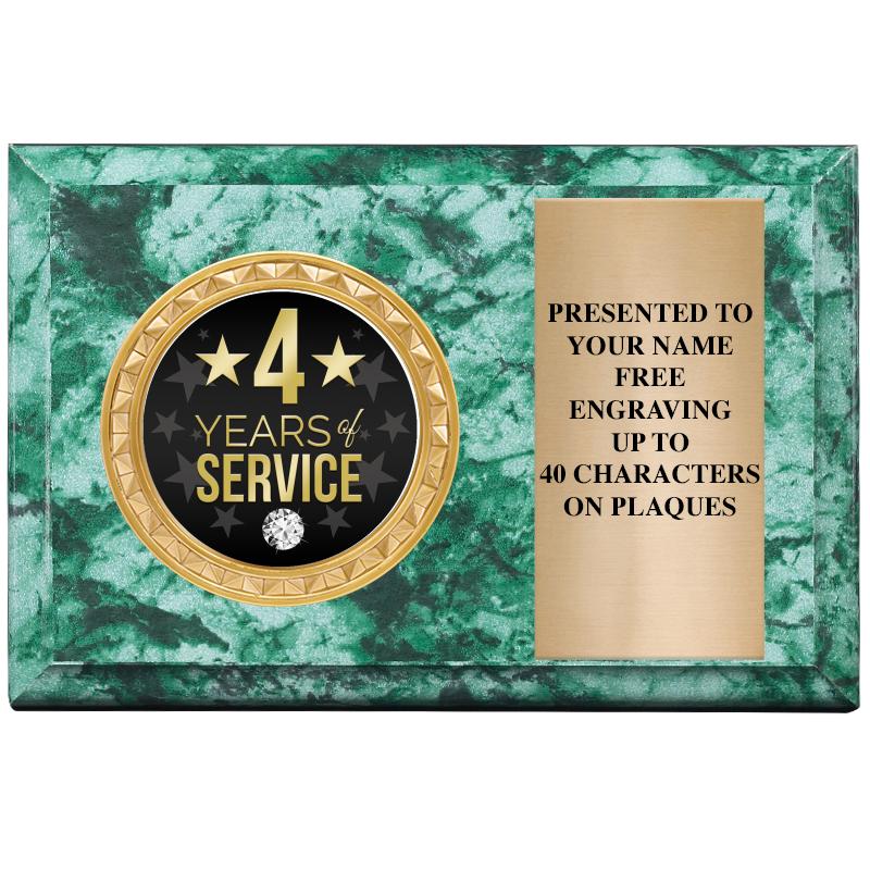 6" X 4" GREEN MBL INSERT PLQ