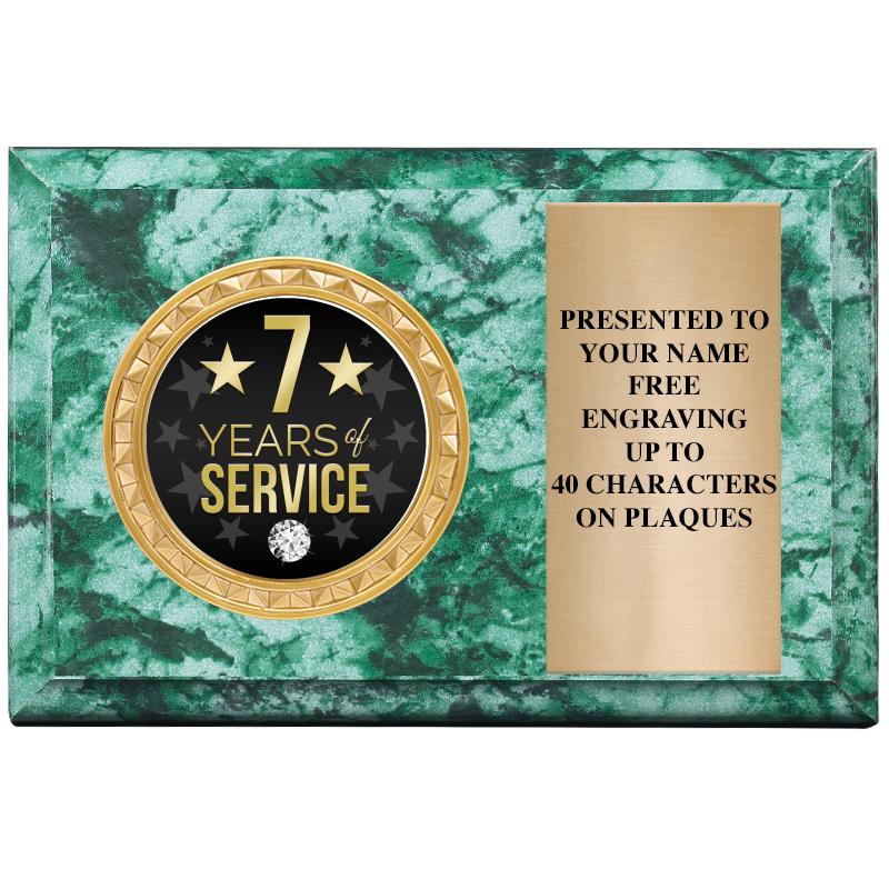 6" X 4" GREEN MBL INSERT PLQ