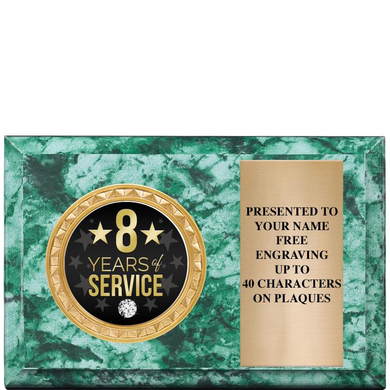 6" X 4" GREEN MBL INSERT PLQ