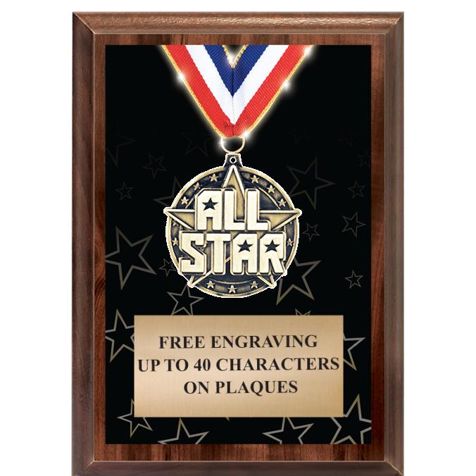 5X7 SHOWSTOPPER MEDAL PLAQUE