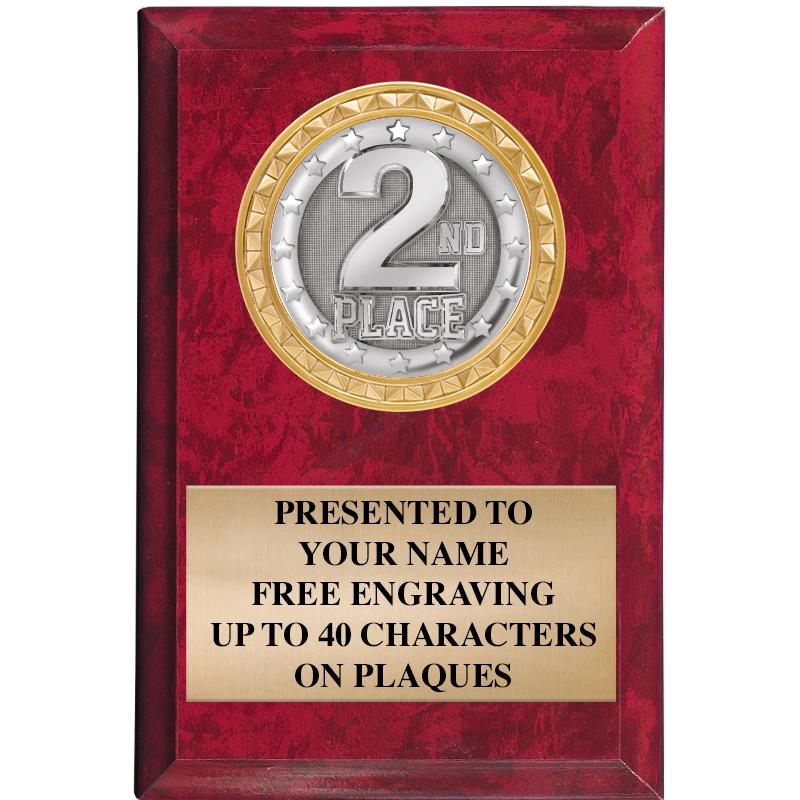 4" X 6" RED MBL INSERT PLQ