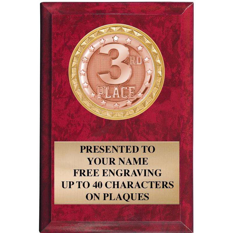 4" X 6" RED MBL INSERT PLQ