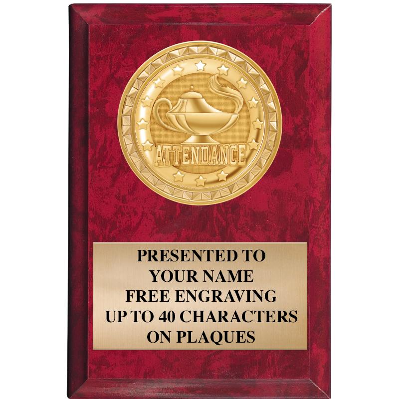 4" X 6" RED MBL INSERT PLQ