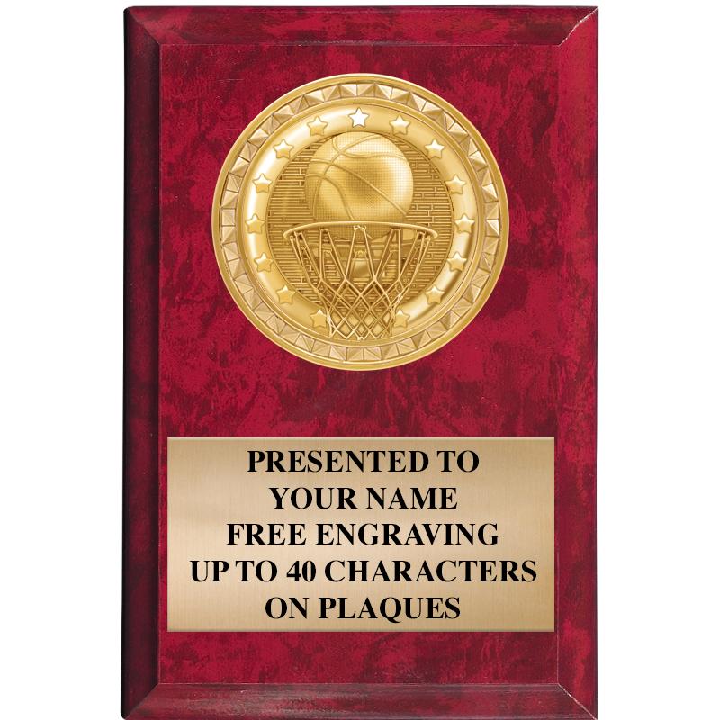 4" X 6" RED MBL INSERT PLQ