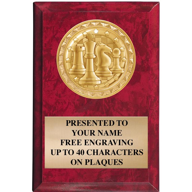 4" X 6" RED MBL INSERT PLQ