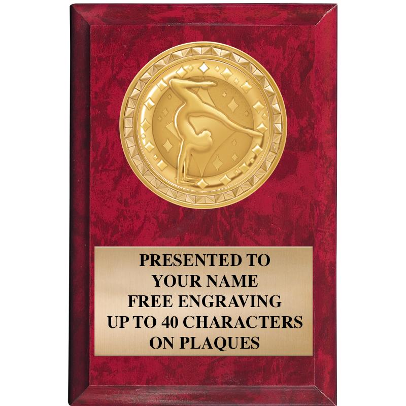 4" X 6" RED MBL INSERT PLQ