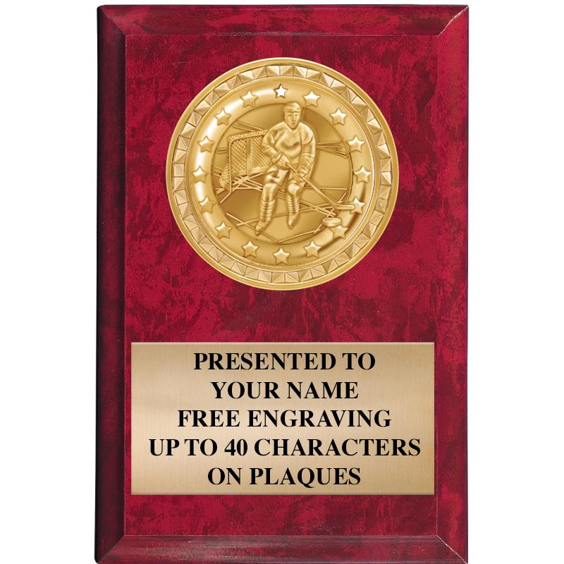 4" X 6" RED MBL INSERT PLQ