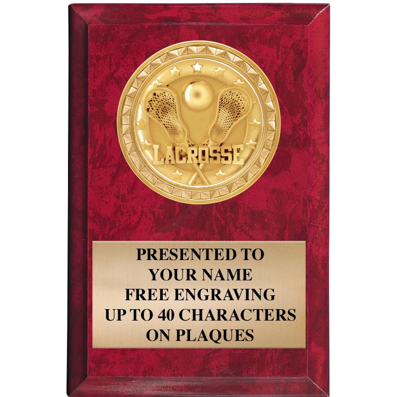 4" X 6" RED MBL INSERT PLQ