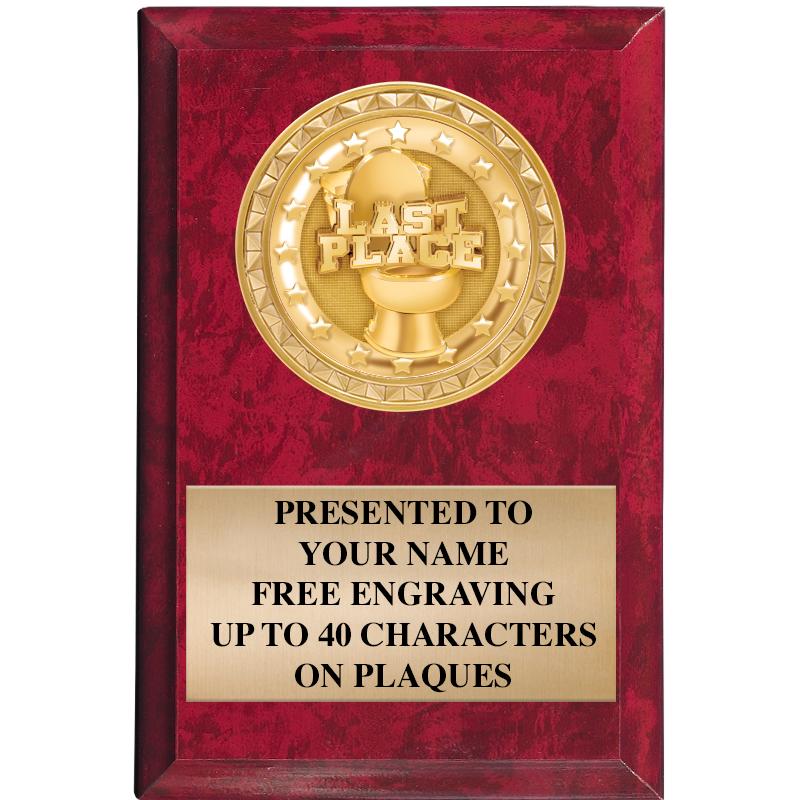 4" X 6" RED MBL INSERT PLQ