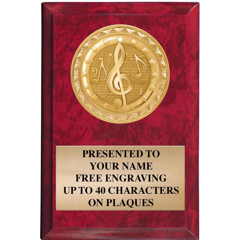 4" X 6" RED MBL INSERT PLQ