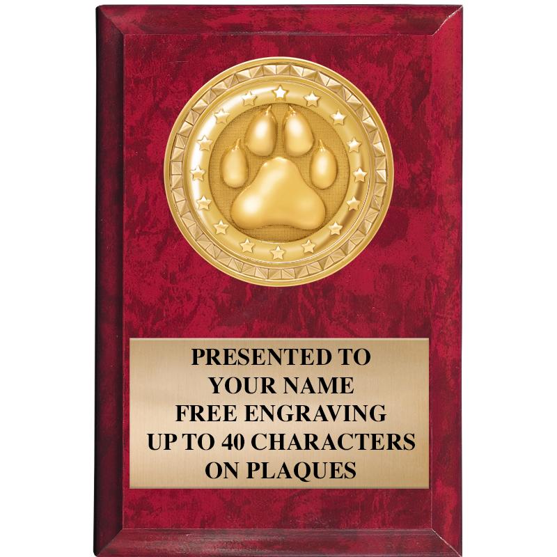 4" X 6" RED MBL INSERT PLQ