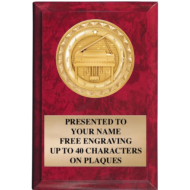 4" X 6" RED MBL INSERT PLQ