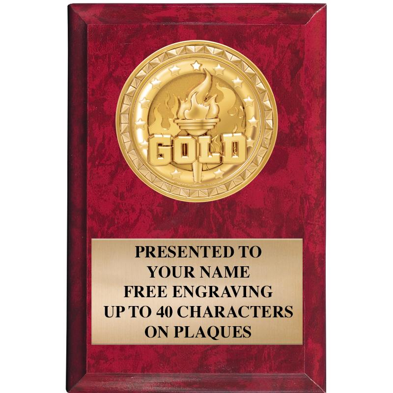 4" X 6" RED MBL INSERT PLQ