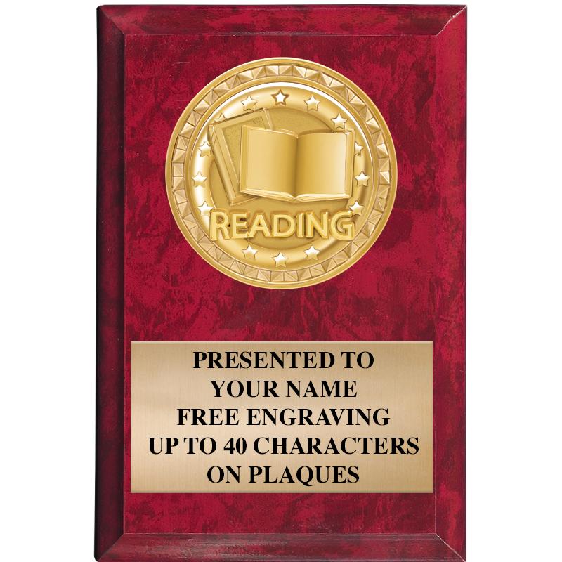 4" X 6" RED MBL INSERT PLQ