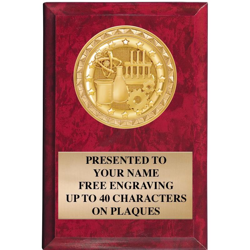 4" X 6" RED MBL INSERT PLQ