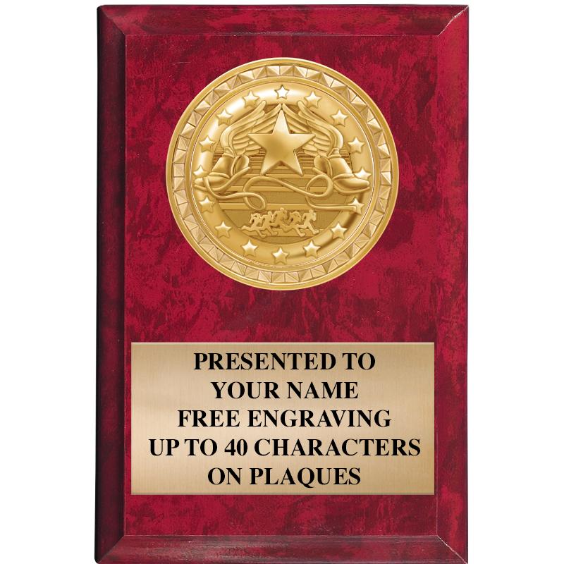 4" X 6" RED MBL INSERT PLQ