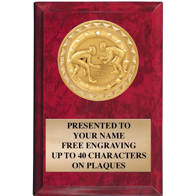 4" X 6" RED MBL INSERT PLQ