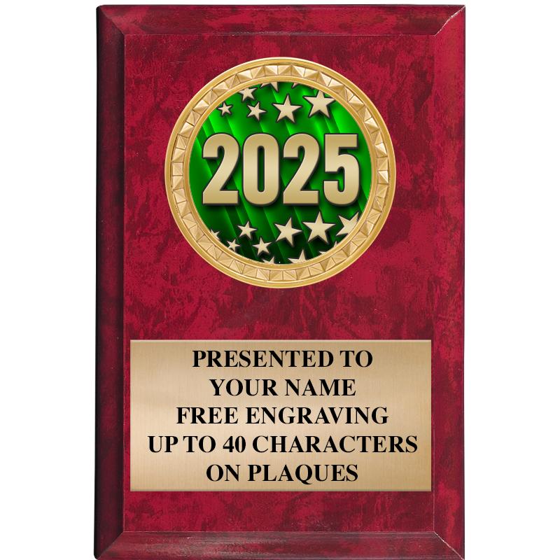 4" X 6" RED MBL INSERT PLQ