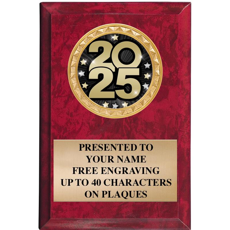 4" X 6" RED MBL INSERT PLQ