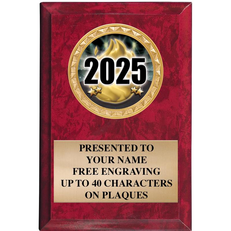 4" X 6" RED MBL INSERT PLQ