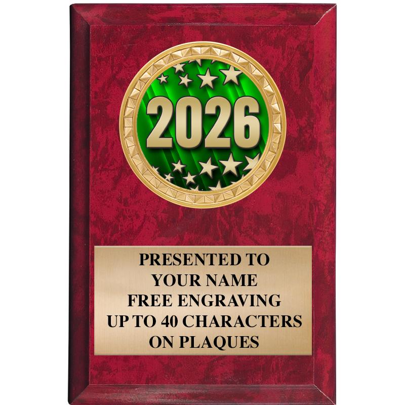 4" X 6" RED MBL INSERT PLQ