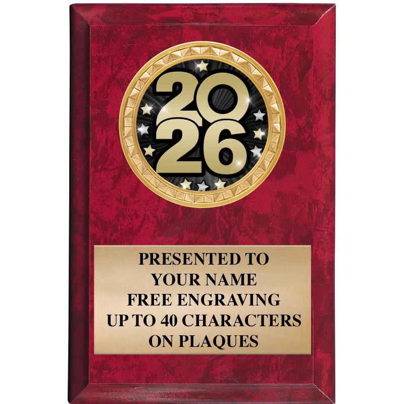 4" X 6" RED MBL INSERT PLQ