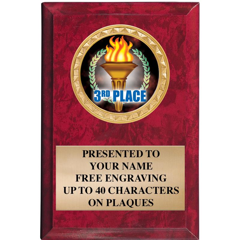 4" X 6" RED MBL INSERT PLQ