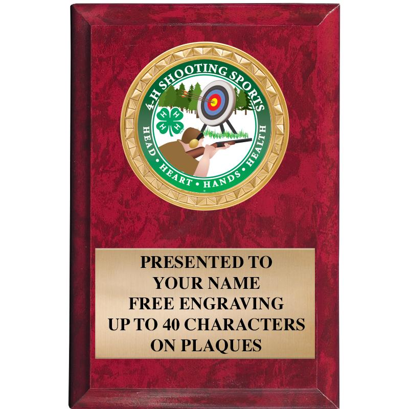 4" X 6" RED MBL INSERT PLQ