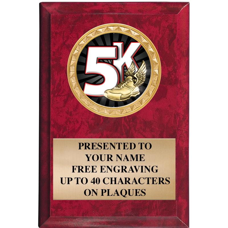 4" X 6" RED MBL INSERT PLQ