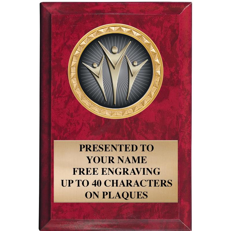 4" X 6" RED MBL INSERT PLQ