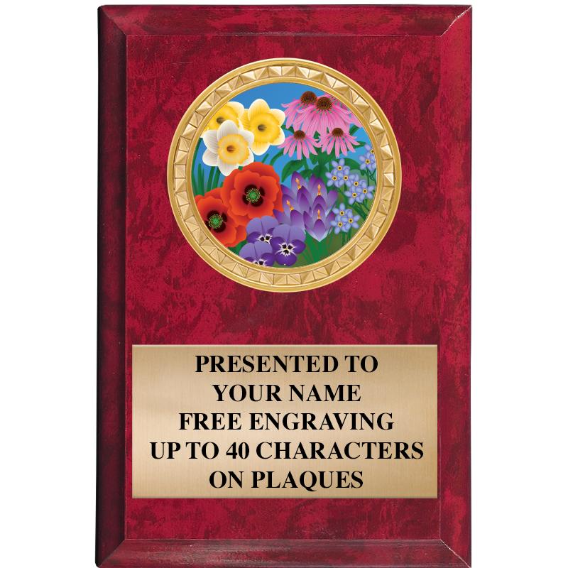 4" X 6" RED MBL INSERT PLQ