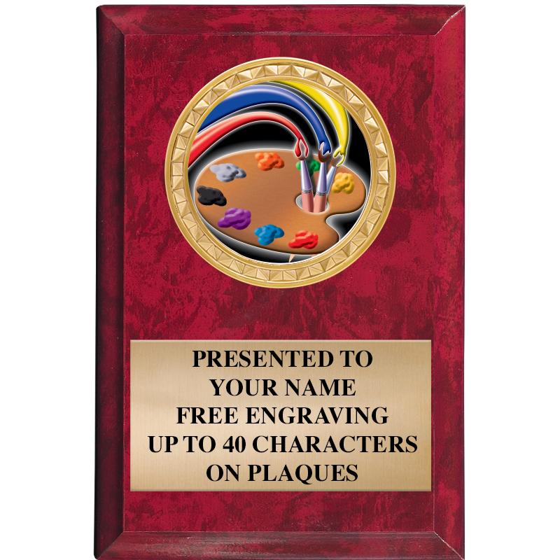 4" X 6" RED MBL INSERT PLQ