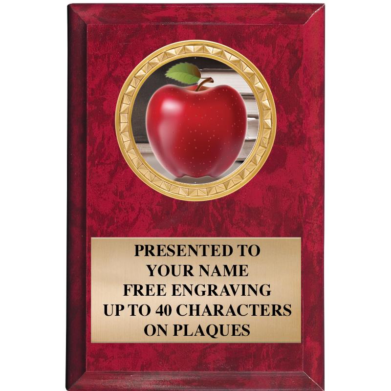 4" X 6" RED MBL INSERT PLQ