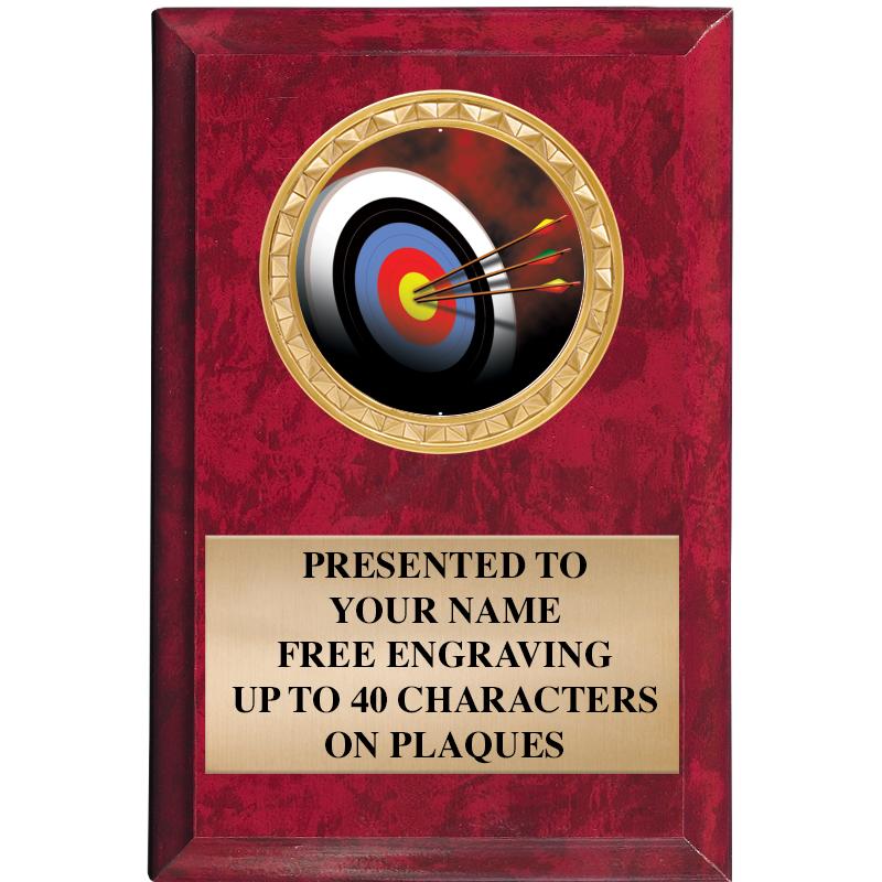 4" X 6" RED MBL INSERT PLQ