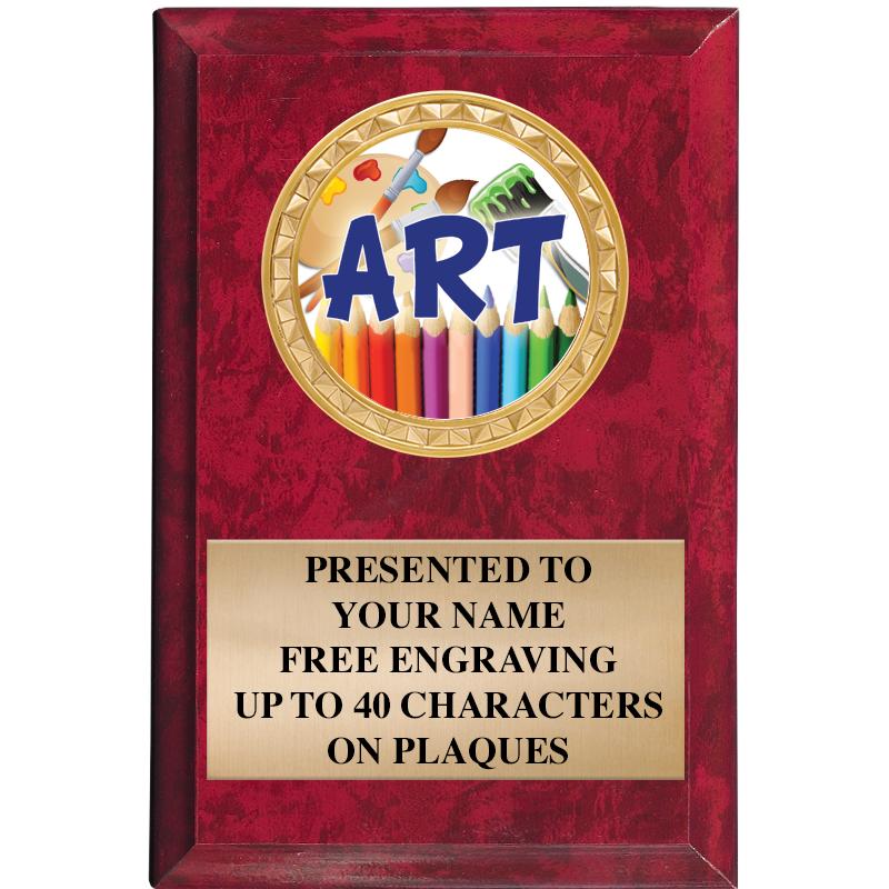 4" X 6" RED MBL INSERT PLQ