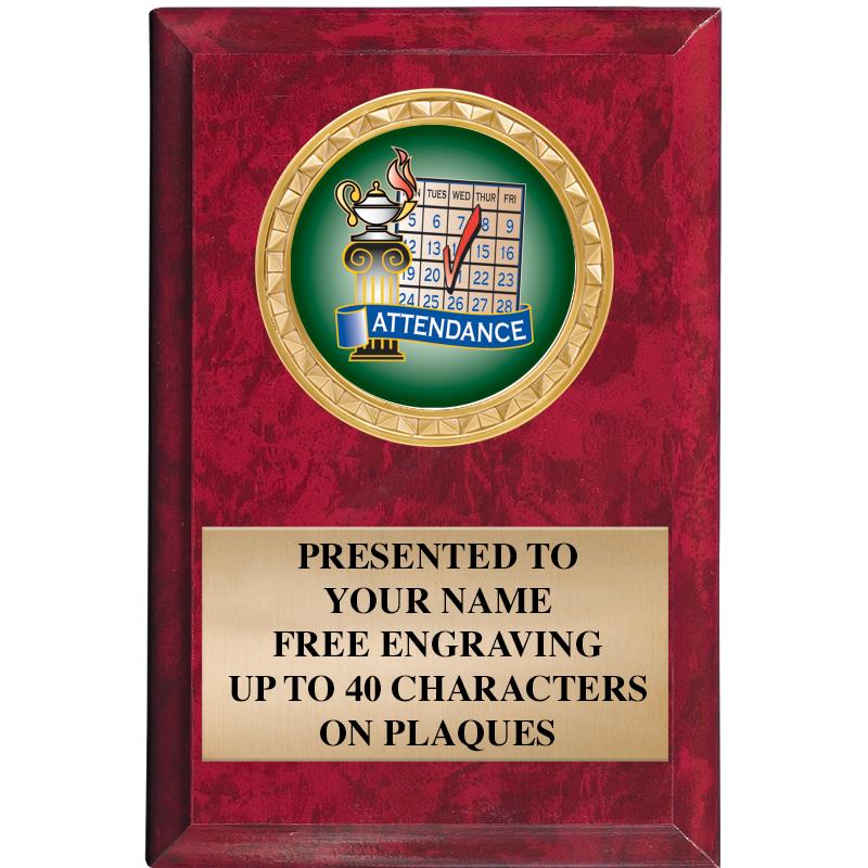 4" X 6" RED MBL INSERT PLQ